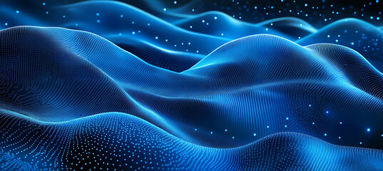 Poster - Water droplets on a blue background, vector illustration.