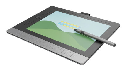 Poster - Isolated Graphic Tablet with Pen for Digital Art