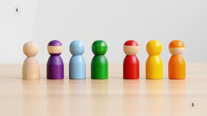 Fototapete - Two groups of people A and B. Social experiments. Control group. Surveys and statistics collection. Division into two types. Study of society and social technologies.