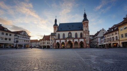 Poster - image of a city hall with a prominent clock tower