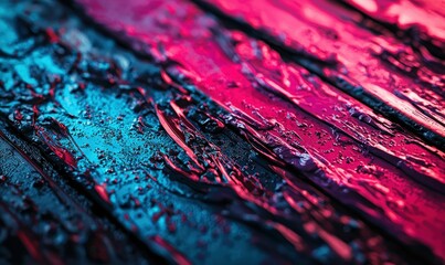 Poster - Striking abstract background featuring a blend of bold pink and blue paint textures with intricate detail.
