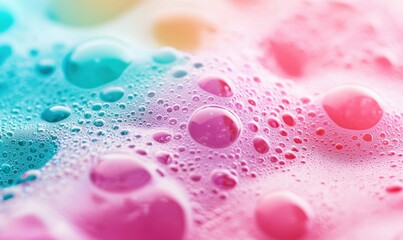 Poster - A colorful, bubbly liquid creates a smooth gradient, perfect for a modern, abstract background.