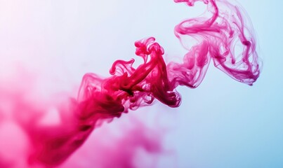 Poster - A mesmerizing shot of magenta ink swirling and diffusing gracefully into the water, a spectacle of color.
