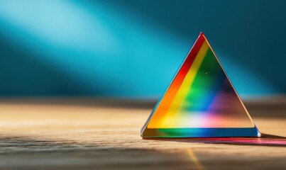 Poster - A prism refracts light into a vibrant rainbow of colors, creating a beautiful spectrum on display.