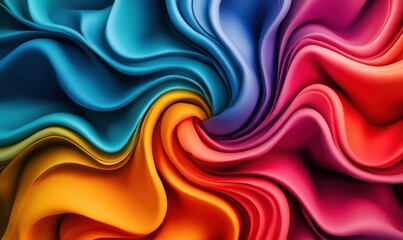 Poster - Vibrant swirl of colors blending seamlessly from cool blues to warm oranges and fiery reds.