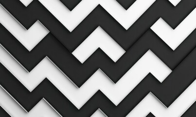 Poster - Striking black and white zigzag pattern creates a bold, modern and eye-catching background.