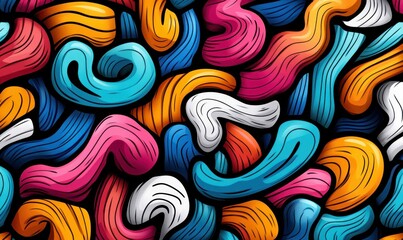 Poster - Eye-catching colorful abstract pattern with organic shapes creates a lively and modern background.