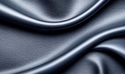 Poster - Close-up of smooth, dark gray leather creating a luxurious and subtly textured background, perfect for design.