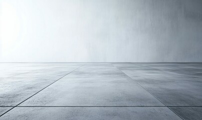 Poster - Bright minimalist concrete floor and wall create a spacious and modern studio background.