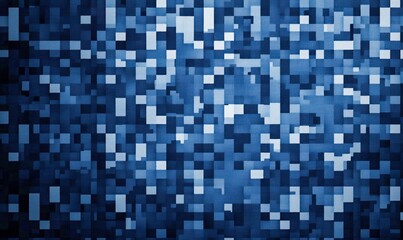 Poster - A modern background design of varying blue squares creates a captivating abstract mosaic pattern.