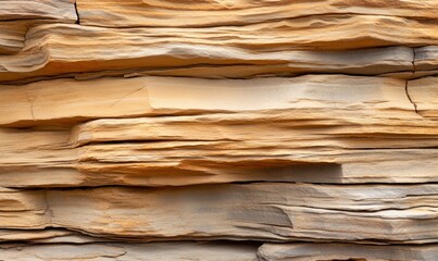 Poster - Beautifully textured layers of natural sandstone create an abstract rock background with earthy tones.