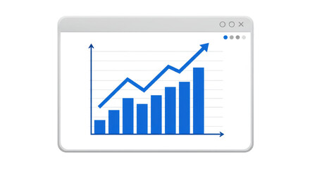 Poster - Isolated Webpage Window Showing Growing Bar Chart