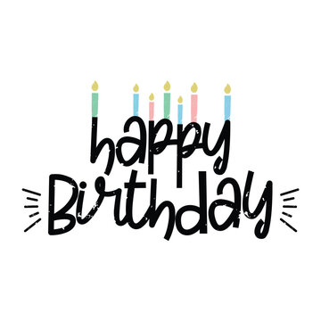 Happy Birthday Lettering Vector Design.