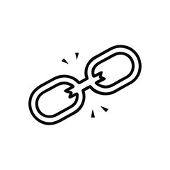 Poster - Broken Chain Link Disconnected, Failure, Separation, Symbol, Icon