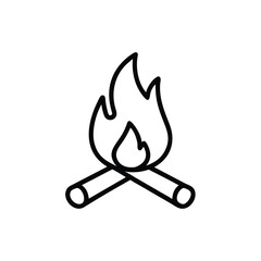 Poster - Campfire Icon Burning Wood, Flames, Outdoor Fire, Bonfire Symbol