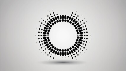 Poster - A simple design featuring a circle made of small black dots on a white background