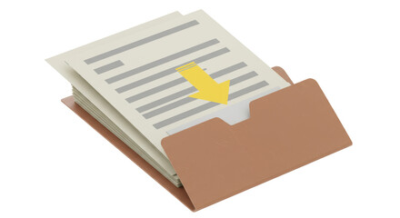 Poster - Isolated Folder with Documents and Download Arrow