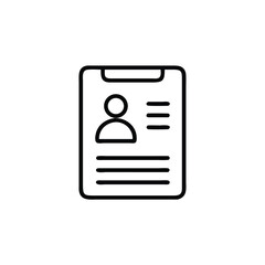 Fototapete - Simple Profile Form Data Entry, User Profile, Clipboard Icon, Information Sheet