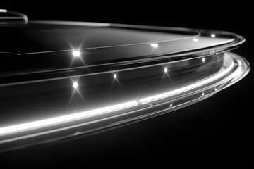 Poster - captivating close-up of a sleek, futuristic design featuring a bright white light strip and shimmeri