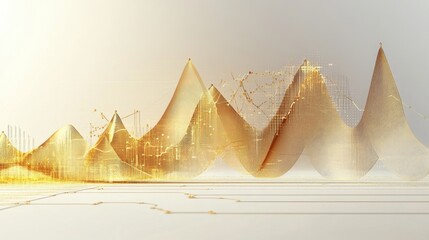 Poster - An elegant presentation of a gold price line chart with clear trend lines and data points, set on a white background to highlight the graph's details.