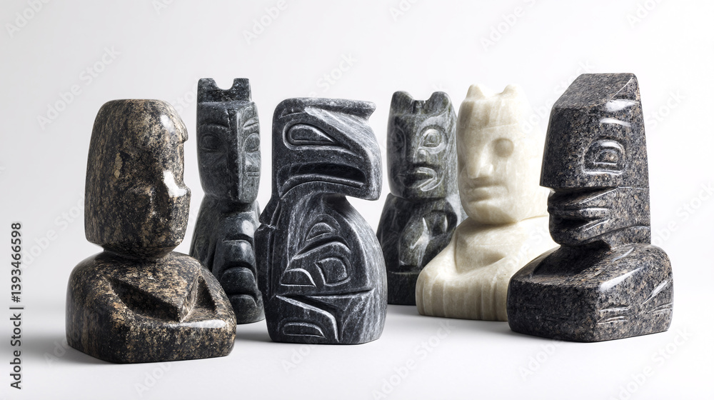 Inuit Turtle Hand-carved soapstone sculptures from Inuit artists, representing ...