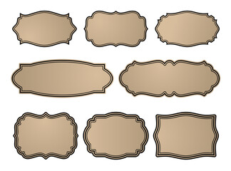 Poster - Vintage Brown Label Frame Set – Classic Retro Badge Design Templates