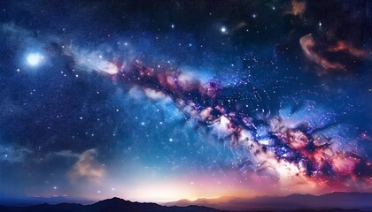 a universe filled with stars and cosmic nebulae