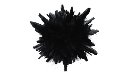 Wall Mural - dark spiky object on black background for a modern abstract design, cut out transparent