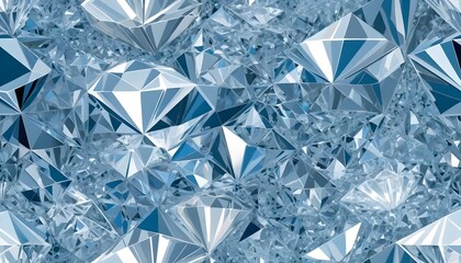 Poster - Abstract Background, Shimmering Crystals, Silver And Blue. Geometric Design For Modern Projects. Creates Visual Interest. Diamond Facets Reflect Light. Sophisticated Texture For Creative Uses. Elegant