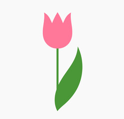 Wall Mural - pink tulip flower icon. vector illustration.