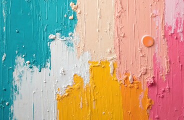Aufkleber - Abstract oil painting with vibrant color palette. Brush strokes texture, palette knife style. Multi-colored wallpaper macro close-up. Modern art concept. Acrylic painting background.