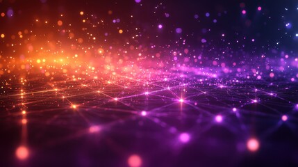 Abstract network connection, glowing nodes, dark background, digital technology concept (1)