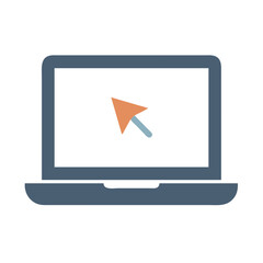 Leinwandbilder - Laptop with Cursor Vector Icon Design

