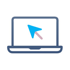 Poster - Laptop with Cursor Vector Icon Design

