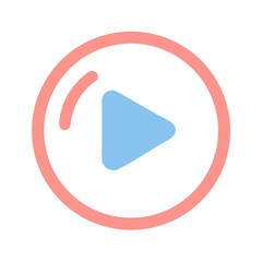 Fototapete - Minimal Play Button Vector Icon

