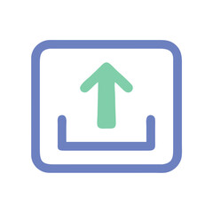 Poster - Upload Icon Vector for Cloud Storage, File Sharing, and Data Transfer Interfaces