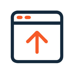 Poster - Upload Icon Vector for Cloud Storage, File Sharing, and Data Transfer Interfaces