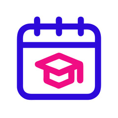 Poster - Academic Calendar Icon with Graduation Cap Design  