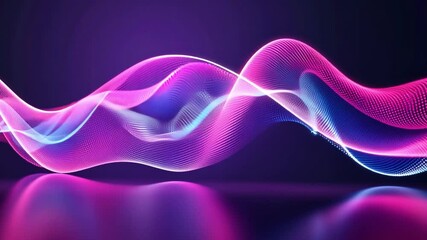 Poster - vibrant abstract wave design flowing lines in pink, blue, and white colors create dynamic movement a