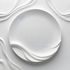 Poster - Abstract White Surface, Gentle Waves, Minimalist Texture. Soft, Flowing Material Creates A Serene Aesthetic, Suitable For Artistic Applications. Elegant Lines Add Depth, Suggesting Purity And