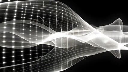 Poster - abstract wave design flowing lines and light effects create depth and movement in digital art with m