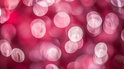 Poster - Abstract pink bokeh background featuring soft, round light patterns creating a dreamy and festive atmosphere