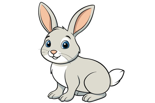  coloring  Rabbit outline vector illustration and ready for print. white  background.