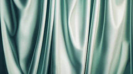 Poster - Soft, flowing silk fabric draping elegantly with a subtle sheen and gentle folds, creating a tranquil atmosphere