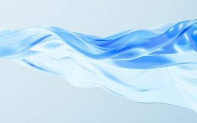 Poster - Flowing transparent cloth background, 3d rendering.