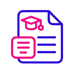 Poster - Curriculum icon with graduation cap on document  