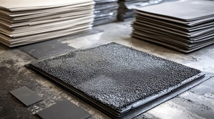 Poster - Road design report folder with attached diagrams and asphalt texture samples