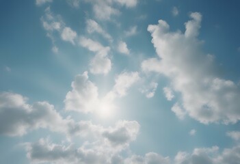 Wall Mural - blue sky clear good morning white weather clearing background cloud day high moisture overcast natur