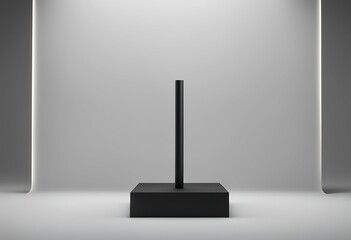 Aufkleber - rendering blank promotion new stage banner copy museum display space sale podium 3d scene concept showcase square event platform pedestal design clean black product background art cube presentation