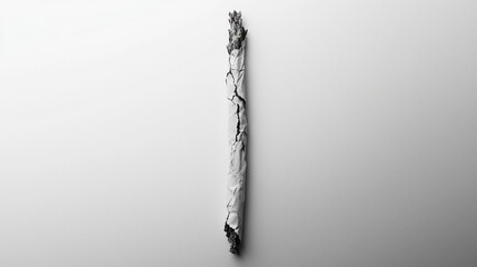 Poster - Cracked White Stick on Light Background with Textured Surface